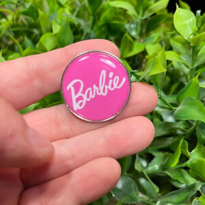 Brand new Barbie pink circle enamel pin